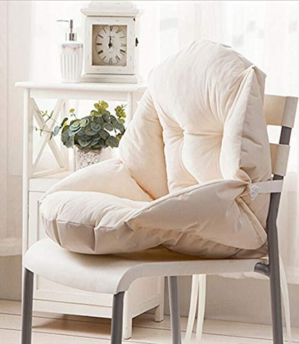 GLITZFAS Stuhlauflage Dicke Sitzauflage Niedriglehner Auflage Sitzkissen Niederlehner Stuhlkissen (48x40cm,Beige)