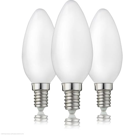 Hellum LED-lampa ljuslampa E14, set om 3, 2,5W varmvit LED-lykta med 250 lumen LED-glödtråd, E14 vintage glödlampa ersätter 25-watts ljuslampa, C35 2700 Kelvin varmvit matt, 207200