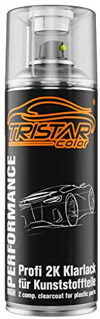 TRISTARcolor Vernis clair 2K pour pièces plastiques peinture automobile bombe de peinture aérosol brillants 400 ml