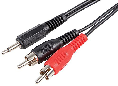 PRO SIGNAL PSG00204 3.5mm Mono Jack Plug to 2x Phono (RCA) Plugs Lead, 1m Black