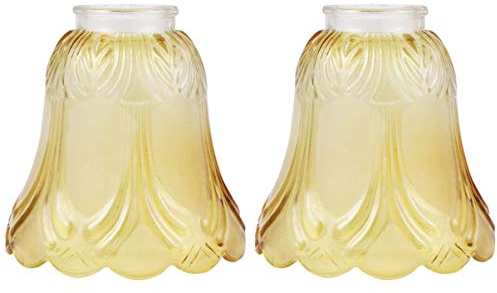 OSALADI Small Light Shade Glass Flower Shape Chandelier Lamp Shade European Style Droplight Wall Celling Light Candle Lamp Shade Cover Replacement