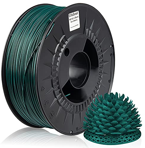 Midori® PETG Filament | 1,75mm 3D-Drucker-Filament 1kg Spule in Grün Metallic | Verwicklungsfreies Filament für 3D-Drucker & Stift