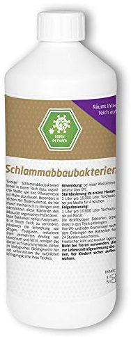 Koi Company • Filterbakterien Schlammabbaubakterien • Teichschlammentferner 1l • Natürlicher Schlammentferner • Teichreiniger für 10.000 Liter