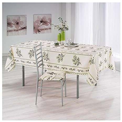 KGS Tischdecke Provence, Olive, Grün, 240 x 150 cm, schmutzabweisend