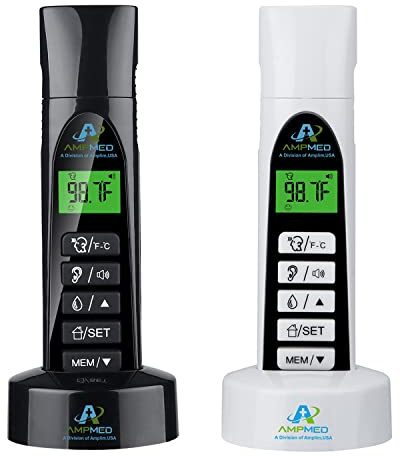 Amplim Premium Bundle Color-Coded Touchless Infrared Digital Forehead Thermometer for Adults and Babies