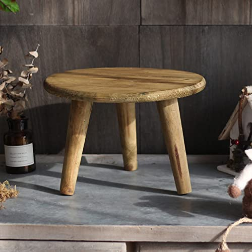 SJDWDX Flowerpot Mini-Holzhocker, abnehmbar, rund, rutschfest, mit drei Füßen für Tisch, Balkon, Hof, Dekoration