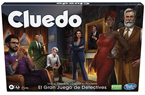 Hasbro Gaming Cluedo Rediseñado, Juego de Mesa, Estrategia y Acertijos, Tablero de Mansión Tudor, Personajes Clásicos, Fiestas en Familia, Regalos para Niños y Niñas a Partir de 8 Años