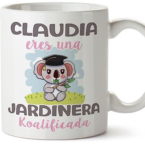 MUGFFINS Tazas Personalizadas para JARDINERA - En Español - Koalificados Personalizados - 11 oz / 330 ml - Regalo Personalizable original y divertido