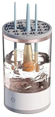 Makeup Brush Cleaner Machine, Electric Make up Brush Cleaner Set for All Size Makeup Brush, Gift for Women Mom Wife (White)
