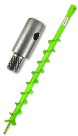 WERHE Erdbohrer für bohrmaschine mit M14 adapter ⌀50 mm, 80cm länge – Brunnenbohrer, Baumpflanzung, erdlochbohrer, Pfahlbohrer, Durchlässenbohrer – Präzise Bohrspitze und Hartmetallklingen