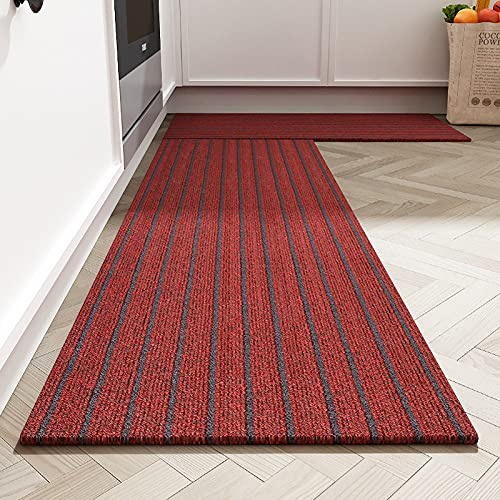 Küchenteppich 50x80 Rote Vertikale Streifen Küchenläufer Teppich Für Küche Waschbarer rutschfest Läufer Küchenmatte Weich Und Superabsorbierend Waschbar In Waschmaschine