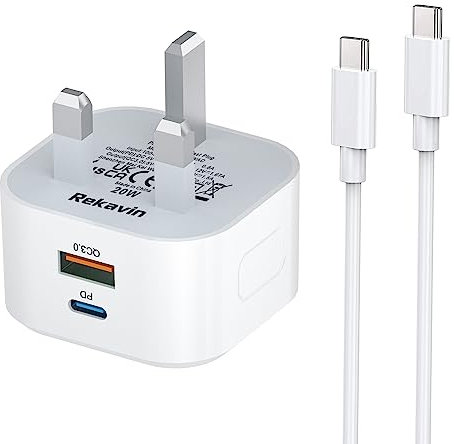 iPad Pro Charger and Plug,USB C Fast Wall Charger 1M Type C to Type C Cable UK Adapter iPad Pro 12.9''/5/4/3 Gen,iPad Pro 11 3/2/1 Gen, iPad Air 4/5 Gen,iPad Mini 6th,iPhone 15/15 Pro Max USBC Charger