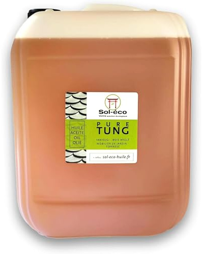 (Sol-éco) Huile Pure Tung - Protection et entretien du bois - 10L