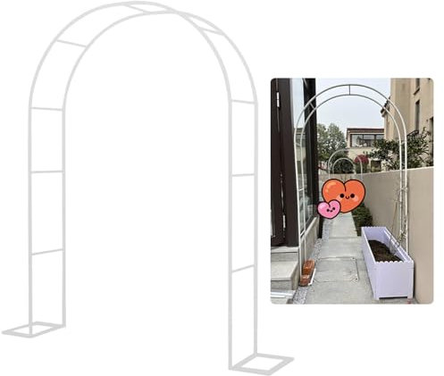 Arche de jardin en métal - Pergola - Décoration de mariage - Dessus rond - Parfait pour patio, pelouse et allée - Blanc (3,5 x 2,2 x 0,4 m)