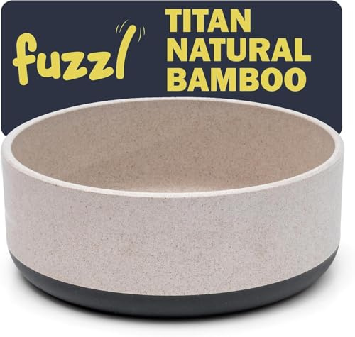 Fuzzl Bambus Hundenapf 15 cm, Nachhaltig Hergestellt mit Rutschfester Basis, Grau, für Kleine und Mittelgroße Hunde