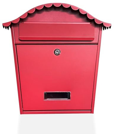 Außenbriefkasten, Sicherheitspostkasten, Wandmontage für Hängende Briefkasten, Stanzverfahren aus Verzinktem Stahl und Aluminium, Großes Fassungsvermögen, Dekorativer Postkasten für den Außenbereich(R