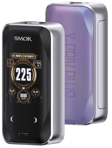 Smok X - priv plus mod 225w admite baterías 18650 (excluidas) admite latas secundarias TF - D/latas tfv9 / mini lata tfv18 estuches de cigarrillos mod vape DTL, sin nicotina (Morado)