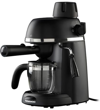 Daewoo Espresso Coffee Machine, 3.5Bar Pressure With Built-In Steam Wand, Manual, Barista Quality Coffee Made At Home With Ground Coffee, Accessories Included