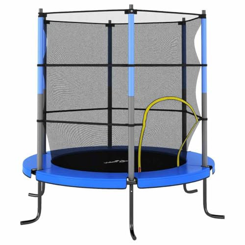 Home Garden,Trampolin mit Sicherheitsnetz, rund, 140 x 160 cm, Blau