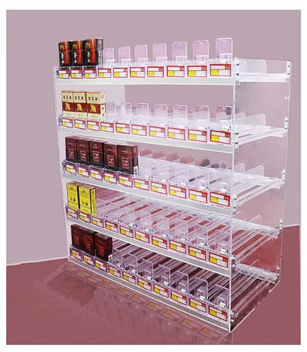 Cigarettes Display Rack,Cigarette Rack Display Shelf Multi Layer Cigarette Push Shelf Supermarket Convenience Store Cigarette Rack Display Shelf Wall Mounted Cigarette Rack Smoking Cabinet