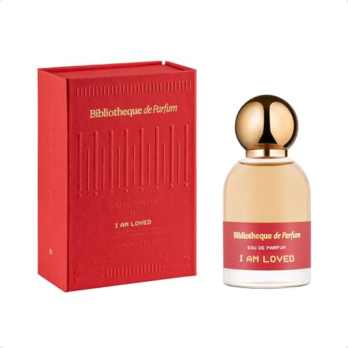 Bibliotheque de Parfum I Am Loved Eau de Parfum da donna, profumo floreale, profumo femminile e romantico da donna, con note di giglio, violetta, patchouli, vaniglia e ciclamino, 50 ml