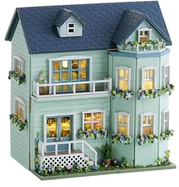 Kit De Casa En Miniatura De Bricolaje - Decoración del Hogar De Muñecas | Booknook De Muñecas | Casa De Muñecas En Invernadero | Kit De Casa - | Miniatura Café Dollhousee