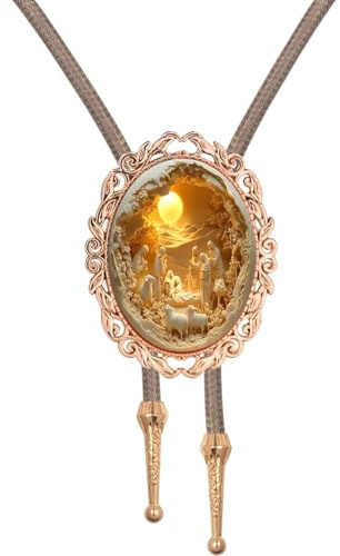 PEARLY JUN Bolo Krawatte Western Cowboy für Herren und Damen | Cowboy Braunes Leder Bolokrawatte Landhausstil Stringwear Hemd Weste Western Accessoires Männer
