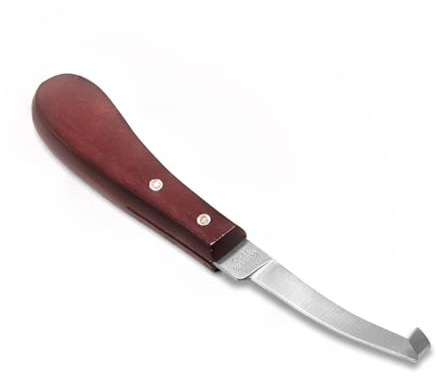XPEX 1 Pièce Gauche Main lame étroite avec Poignée,Couteau à Sabot,Acier Inoxydable Couteau Réparateur Sabot,Pour Chevaux,Vaches et Moutons,Outils de Réparation de Sabots