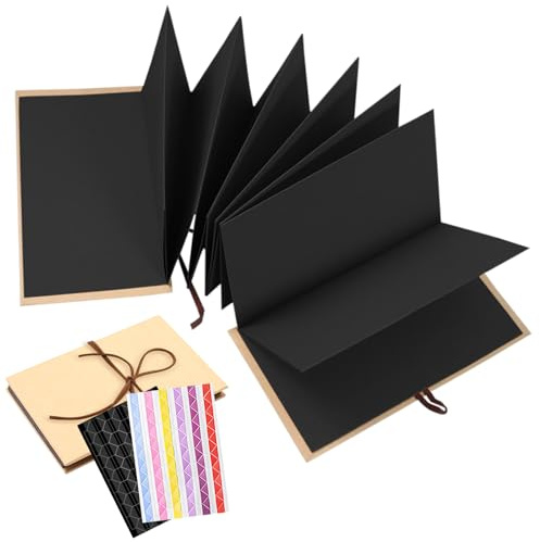 Alovez 17,5x11,5cm Mini Fotoalbum,Kleines Fotoalbum Schwarze Seiten,DIY Scrapbook zum Selbstgestalten Klein,Fotobuch Klein,Memory Book