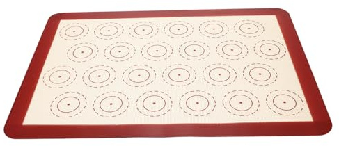 Toyvian Tappetino Silicone per Macaron Rosso Antiadente e Resistente al Calore Riutilizzabile per Forno e Impasto per Pasticcerie e Uso Domestico