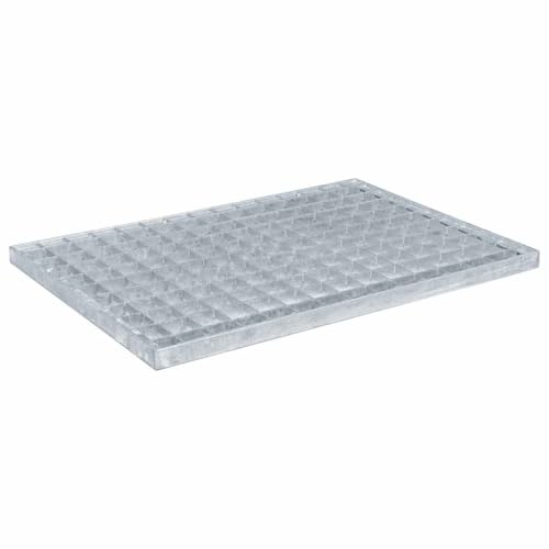 vidaXL Rejilla Plateado 50 x 35 x 2 cm, Jardín y terraza, Rejilla metálica Resistente, desagüe Funcional, Plataforma Urbana Duradera
