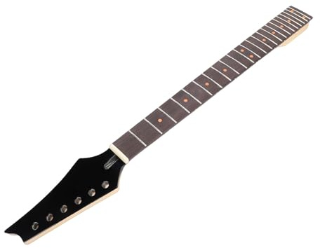 Keenso Gitarrenhals, 24 Bünde, Gitarrenhals, Ahorn-Palisander, Glänzendes Schwarzes Griffbrett mit Orangefarbenen Punkteinlagen für 25,5 Zoll Saitenlänge