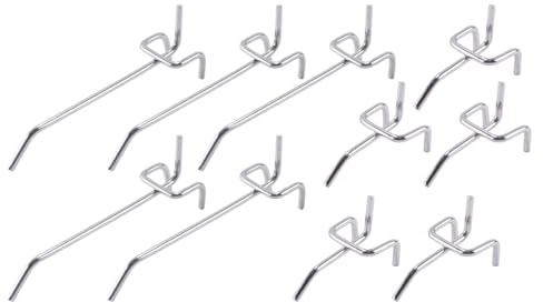 Ticha 10 ganci perforati da parete, ganci per piastre forate, per pannelli forati, per appendere pareti, negozi, garage, officine, organizer (lunghezza 10 cm, 5 cm)