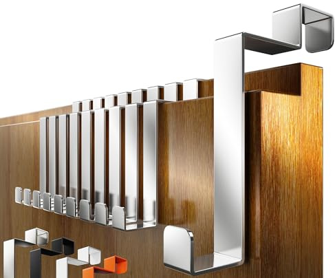 4smile Türhaken Innenseite, 10 Stück - Edelstahl Türhaken zum Einhängen, Kleiderhaken Tür für Jacken und Handtücher - Belastbare Türgarderobe Rückseite, hochwertige Handtuchhalter Tür Innen