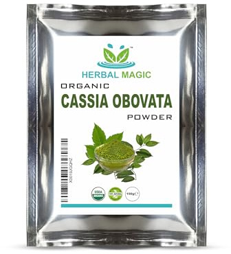 Herbal Magic's Organic Cassia USDA Obovata Powder - Natural Hair Conditioner - Mask - Premium Quality Powder-Free from Fillers & Preservatives-100g
