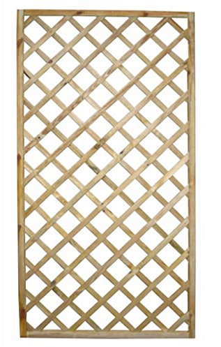 milani home Grigliato in Legno da Giardino Pannello Grigliato in Legno di Pino Impregnato in Autoclave per Esterno 90 X 180 Cm