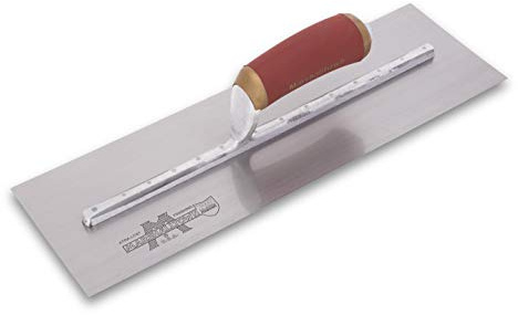 Truelle de lissage Marshalltown PermaShape, forme incurvée, en acier au carbone, parfaite pour les plâtriers et les enduits, dimensions de la truelle : 406x127 mm
