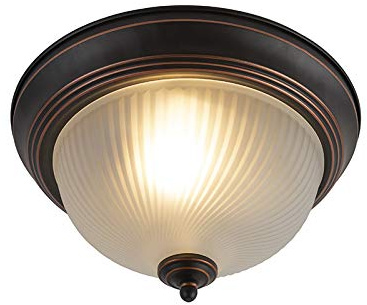 Qazqa Deckenleuchte, Deckenlampe - Classico - Braun, Rund, 28cm, Ideal als Flur, Schlafzimmerlampe und Wohnzimmerlampe