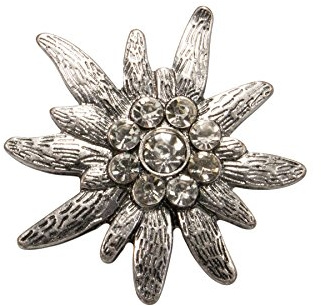 Alpenflüstern Ansteck-Pin Strass-Edelweiß groß API080