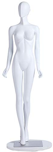 S-12 Frau Weiblich Schaufensterpuppe Abstrakter Kopf Neu Männliche Weiblich Eurotondisplay schöne abstrakte weiß Matt lackierte (S-12 Frau Weiblich)