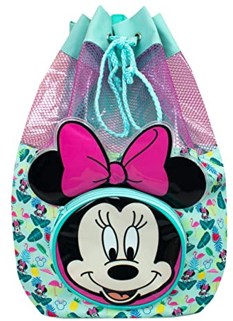 Disney Minnie Mouse Borsa Da Nuoto | Borsa Spiaggia Bambina Con Orecchie 3D Minnie Mouse | Zainetto