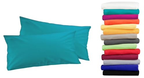 Moon 2er Pack Luxury Linon Kissenbezug 100% Baumwolle-petrol-40x60