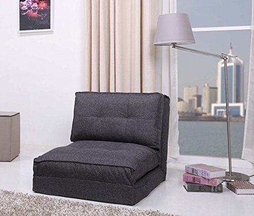 ARTDECO Schlafsessel Jugendsessel Gästebett Bettsessel (Stoffbezug grau groß)