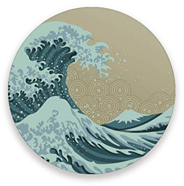 FANTAZIO Dessous de verre de style japonais avec motif ondulé pour verres à vin, thé avec différents motifs adaptés pour les types de tasses et tasses