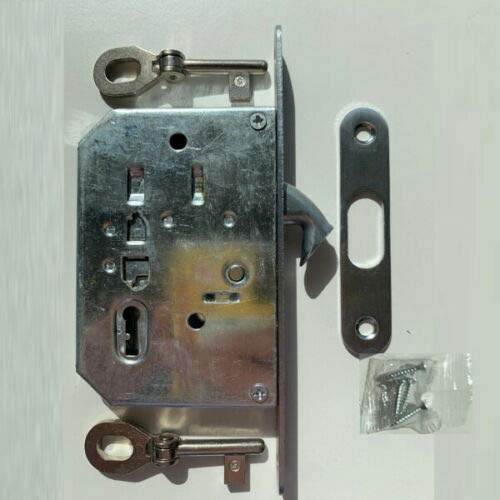 Kit porta scorrevole scomparsa serratura con chiave cromo satinato
