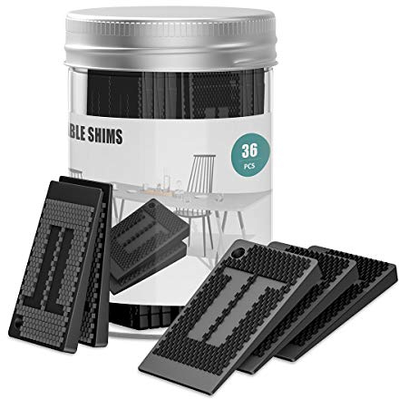 Cale Plastique pour Nivellement - Pot de 36 pièces, Cales de Table Solides et Durables, Niveleurs pour Meubles, Chaises, Armoires, Pieds de Table - Polyvalents Réglables