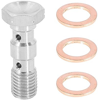 X AUTOHAUX 1 Set M10x1.25 Metric Thread Double Banjo Bolt Brake Fitting Adapter