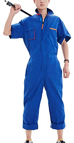 Each women Men's Work Wear Boilersuit Coverall with Multi Pockets, Heavy Duty Cotton Overall Trousers Mechanics Boiler Suit Unisex
