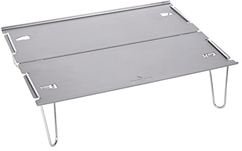 iBasingo Mini Camping Table Folding Table Outdoor Ultralight Serving Laptop Tray Table Portable Dining-table Picnic Tea Table Backpacker Table BVT01 (Light Gray)