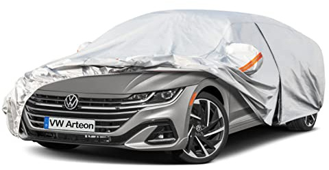 Kayme Autoabdeckung Wasserdicht Atmungsaktiv Passend für 2017-2024 Volkswagen Arteon,Vollgarage Autoplane für Regen Sonne Staub Schutz,Auto Abdeckplane Faltgarage Abdeckung im Winter(3-7 Tage liefern)
